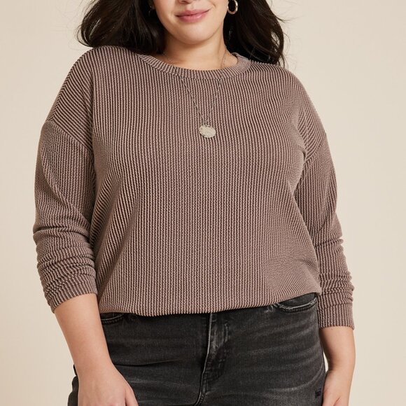 Maurices Tops - Maurices 24/7 Clara Long Sleeve Ribbed Tee